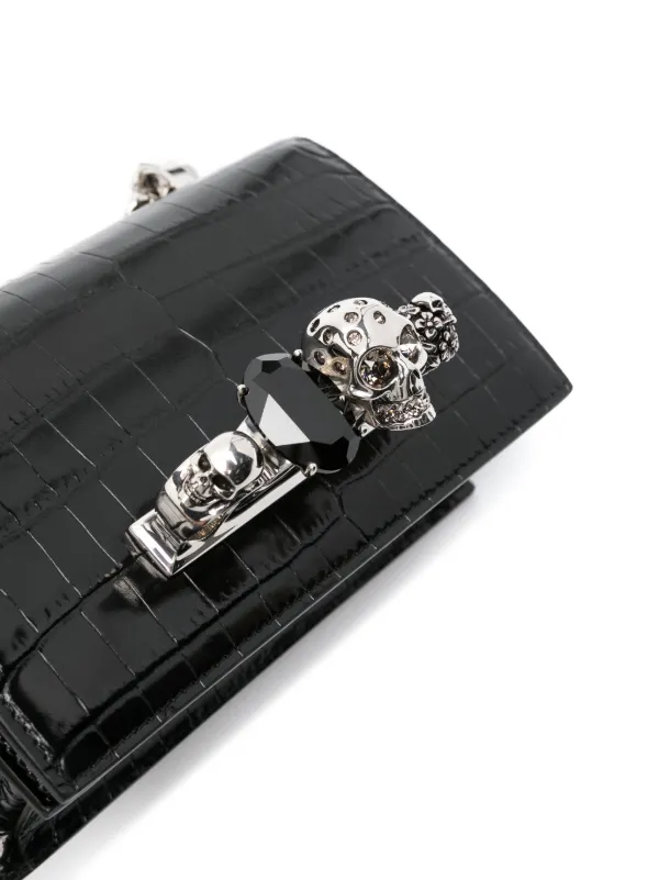 Alexander McQueen Mini Jewelled Crossbody Bag | Black | FARFETCH