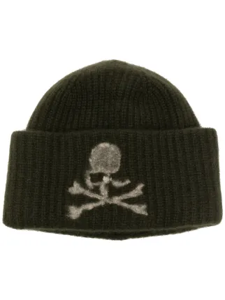 felted logo print beanie for men 