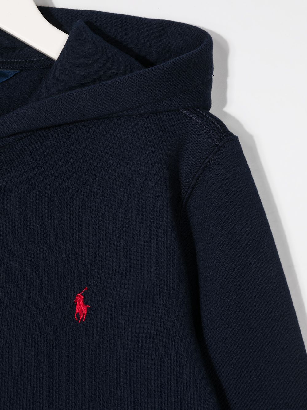 Shop Ralph Lauren Logo Embroidered Hoodie In Blue