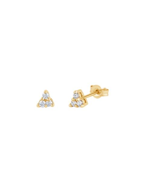 Dinny Hall 14kt yellow gold diamond Shuga mini trillion stud earrings
