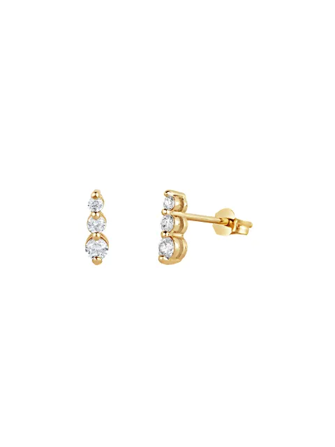 Dinny Hall 14kt yellow gold diamond Shuga tapering triple stud earrings - FARFETCH Dinny Hall 14kt Yellow Gold Diamond Shuga... 