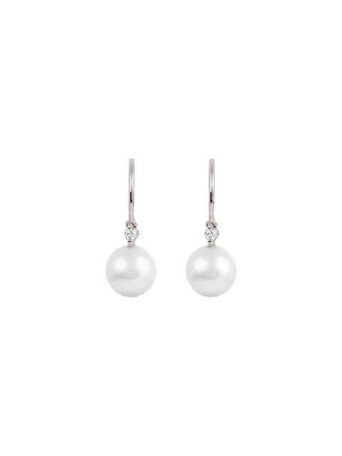 Dinny Hall 14kt white gold diamond pearl Shuga drop earrings