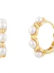 Image 2 of Dinny Hall 14kt yellow gold pearl huggie hoops