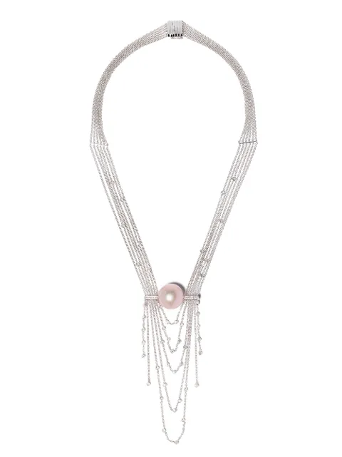Yoko London 18kt white gold Novus freshwater pearl and diamond necklace