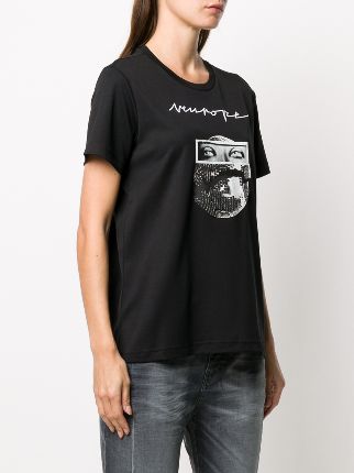 photographic-print short sleeved T-shirt展示图