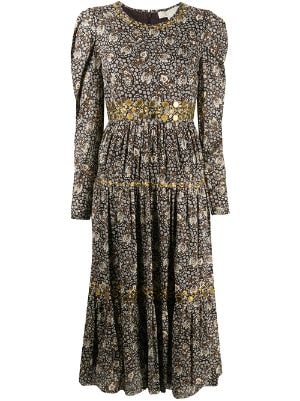 michael michael kors embroidered lace tiered dress