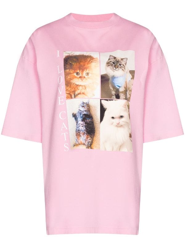 Balenciaga I Love Cats Graphic Print T Shirt Farfetch