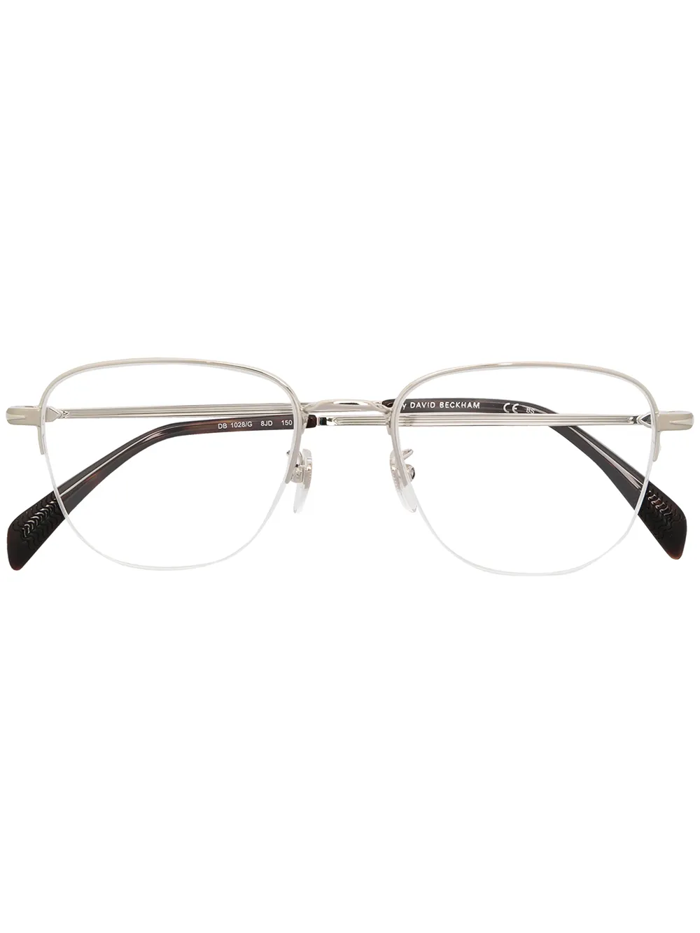 

Eyewear by David Beckham semi-rimless rectangular frame glasses - Silver