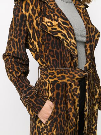 leopard-print belted coat展示图