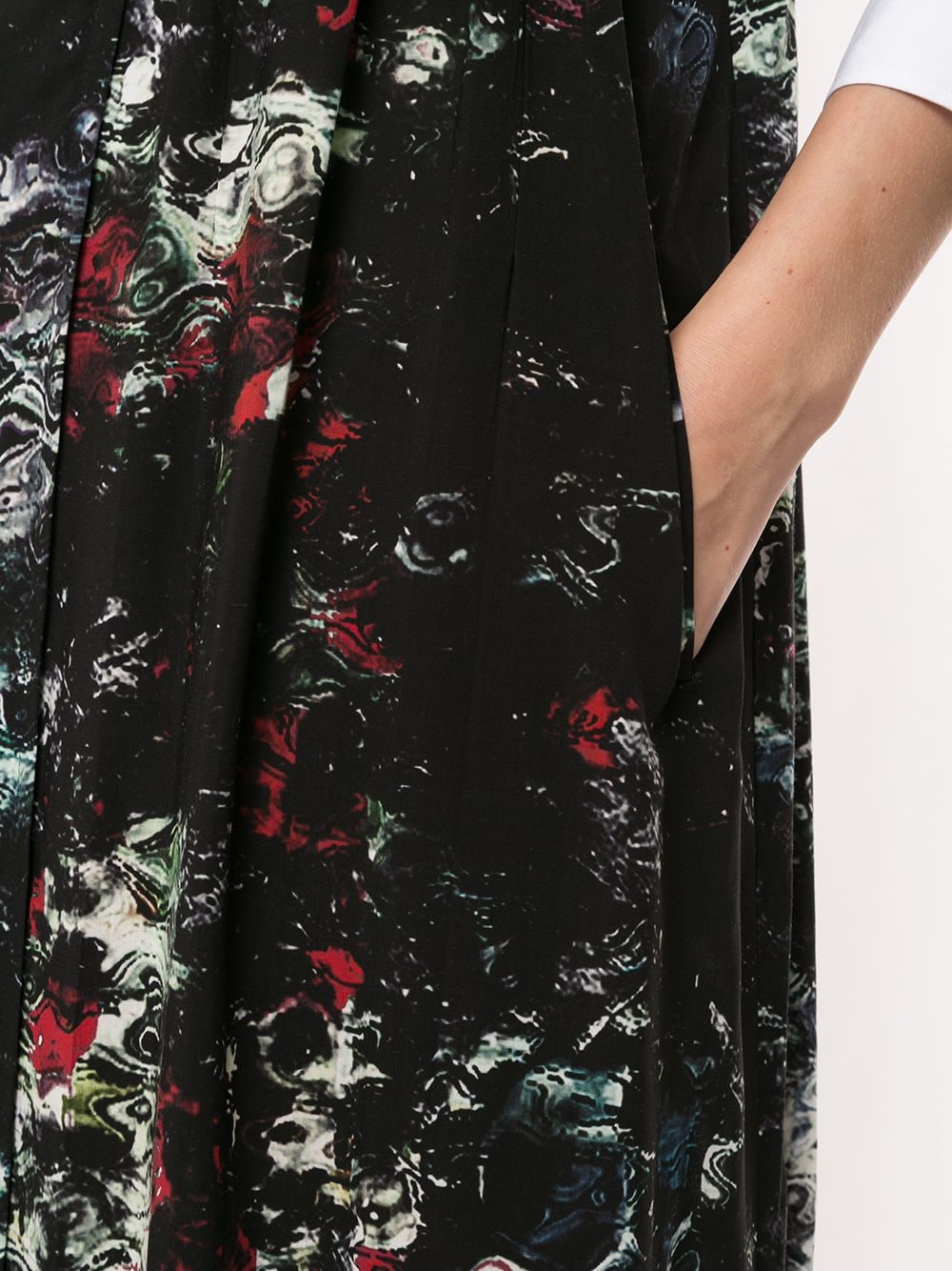 Shop Yohji Yamamoto Floral Print Dress In Black