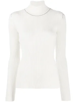 Strick für Damen von Chloé Farfetch Cooler Pullover mit Schnürung am Ausschnitt schwarz