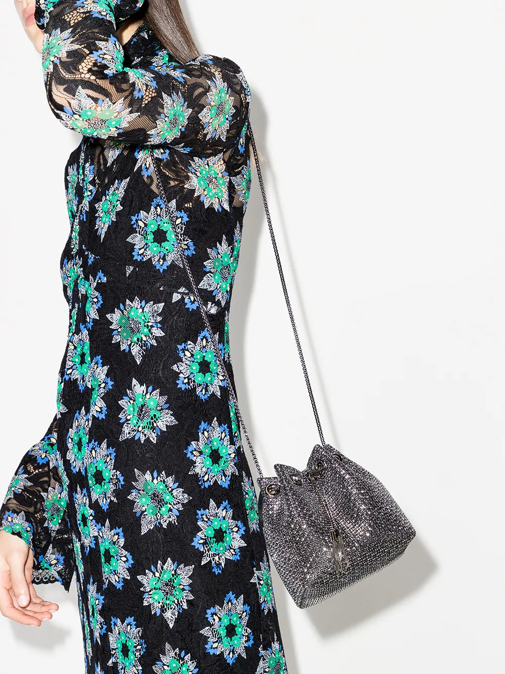 metallic Bon Bon mini bucket bag
