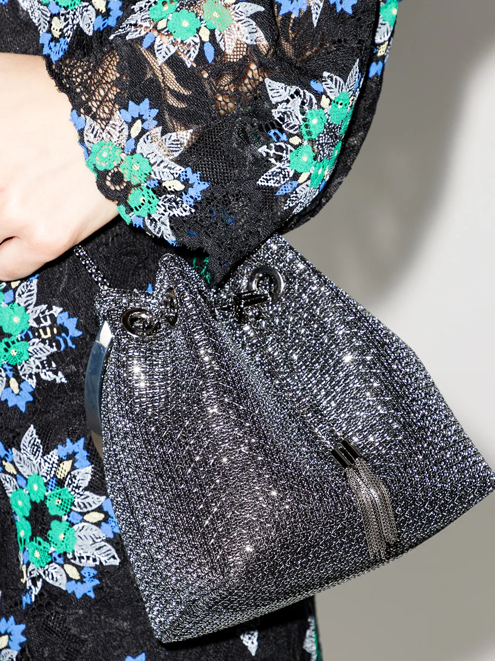 metallic Bon Bon mini bucket bag