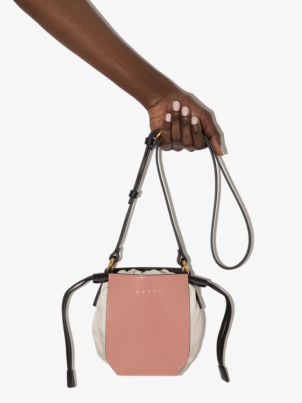 фото Marni gusset leather crossbody bag