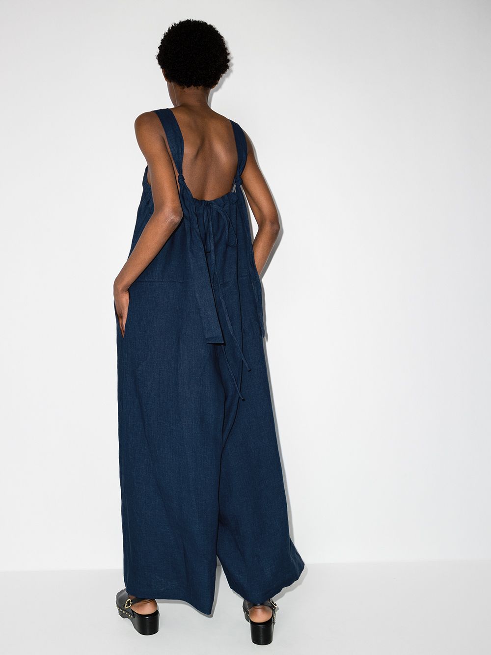 фото Missing you already wide-leg linen jumpsuit