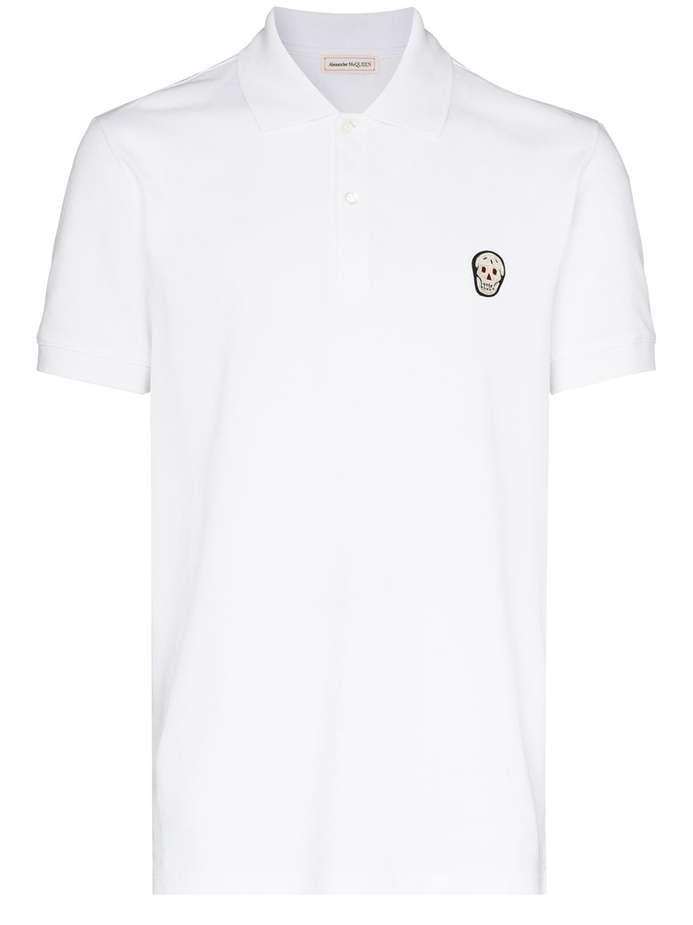 Farfetch Men Clothing T-shirts Polo Shirts White Skull patch polo shirt 