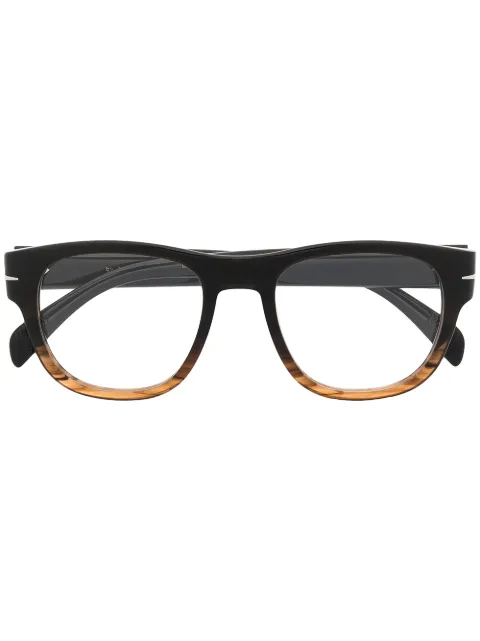 Eyewear by David Beckham バイカラー スクエア眼鏡フレーム