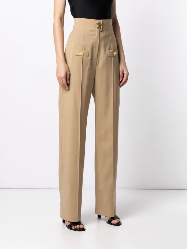 Shop George Keburia straight leg wool 