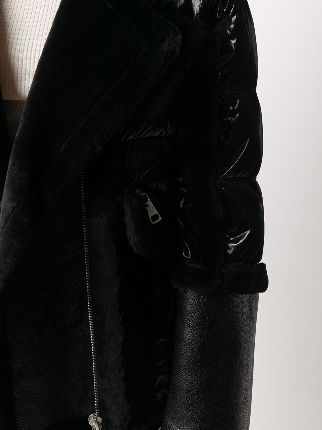 shell-panelled shearling coat展示图