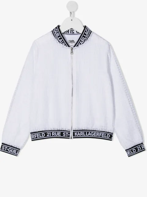 Karl Lagerfeld Kids Ceremony organza bomber jacket