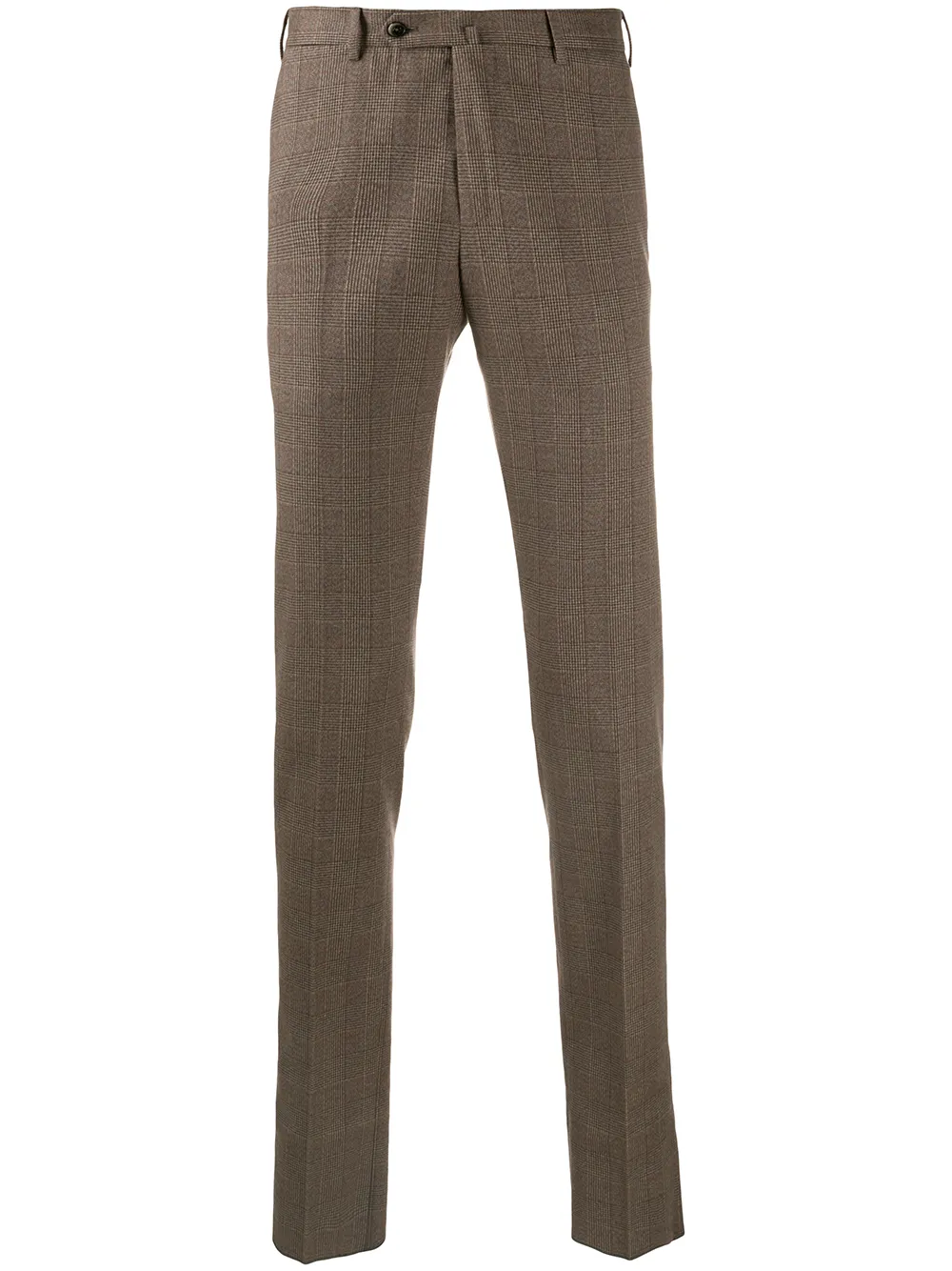Click to view more detailed imagery on our partner's website Pt01 Checked Slim-fit Trousers In Brown