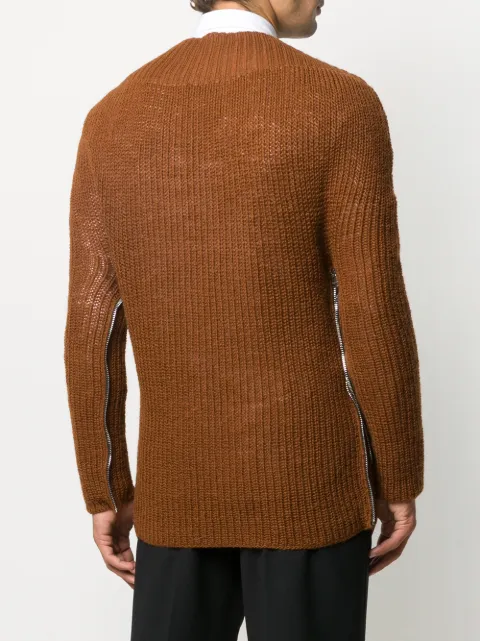 raf simons patchwork knitted jumper