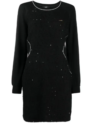 Farfetch Abbigliamento Vestiti Vestiti paillettes Abito modello felpa con paillettes Grigio 