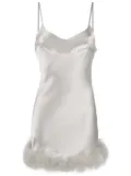 Gilda & Pearl feather-trimmed satin cami dress - Silver