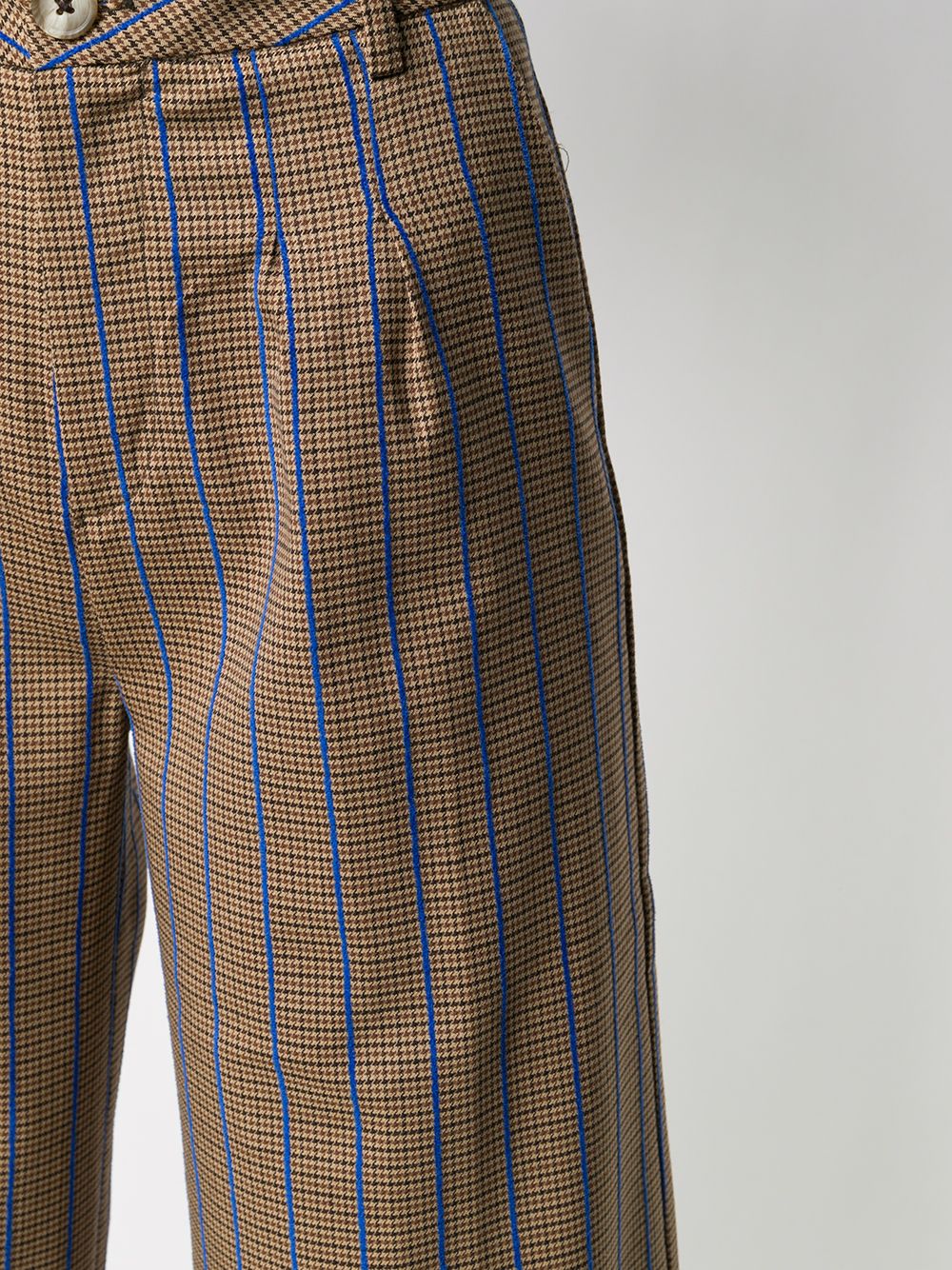 фото Chloè stora checked and stripe wide-leg trousers