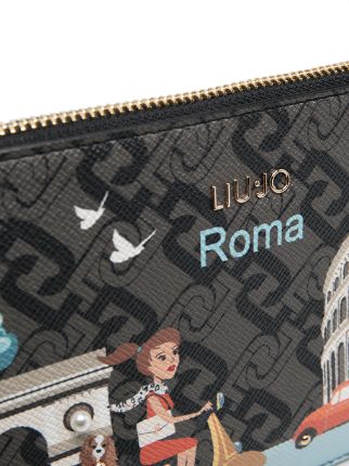 Roma print clutch bag展示图