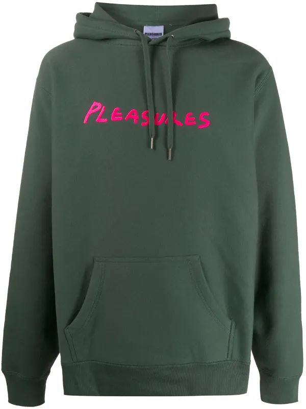 pleasures green hoodie