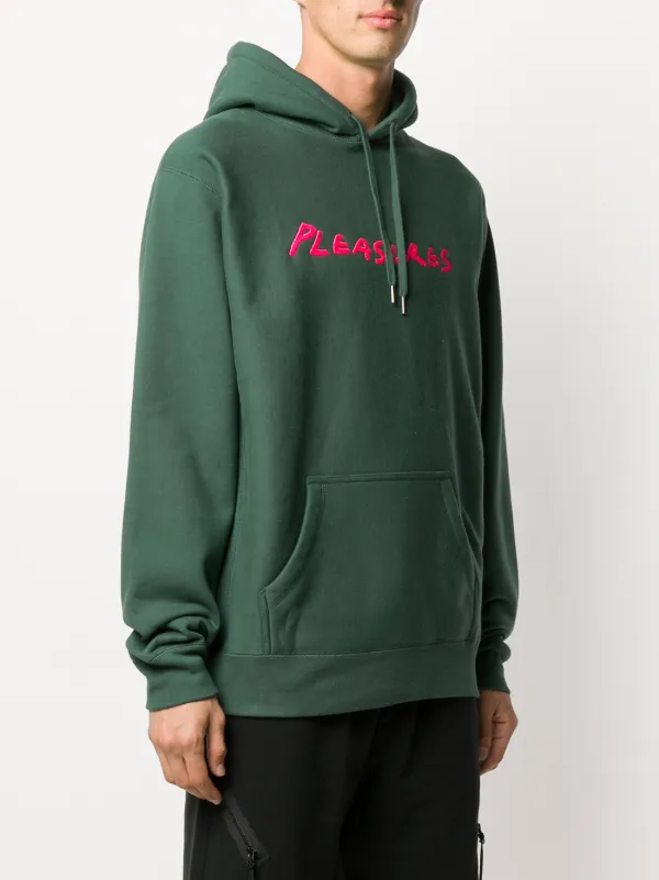 pleasures logo hoodie