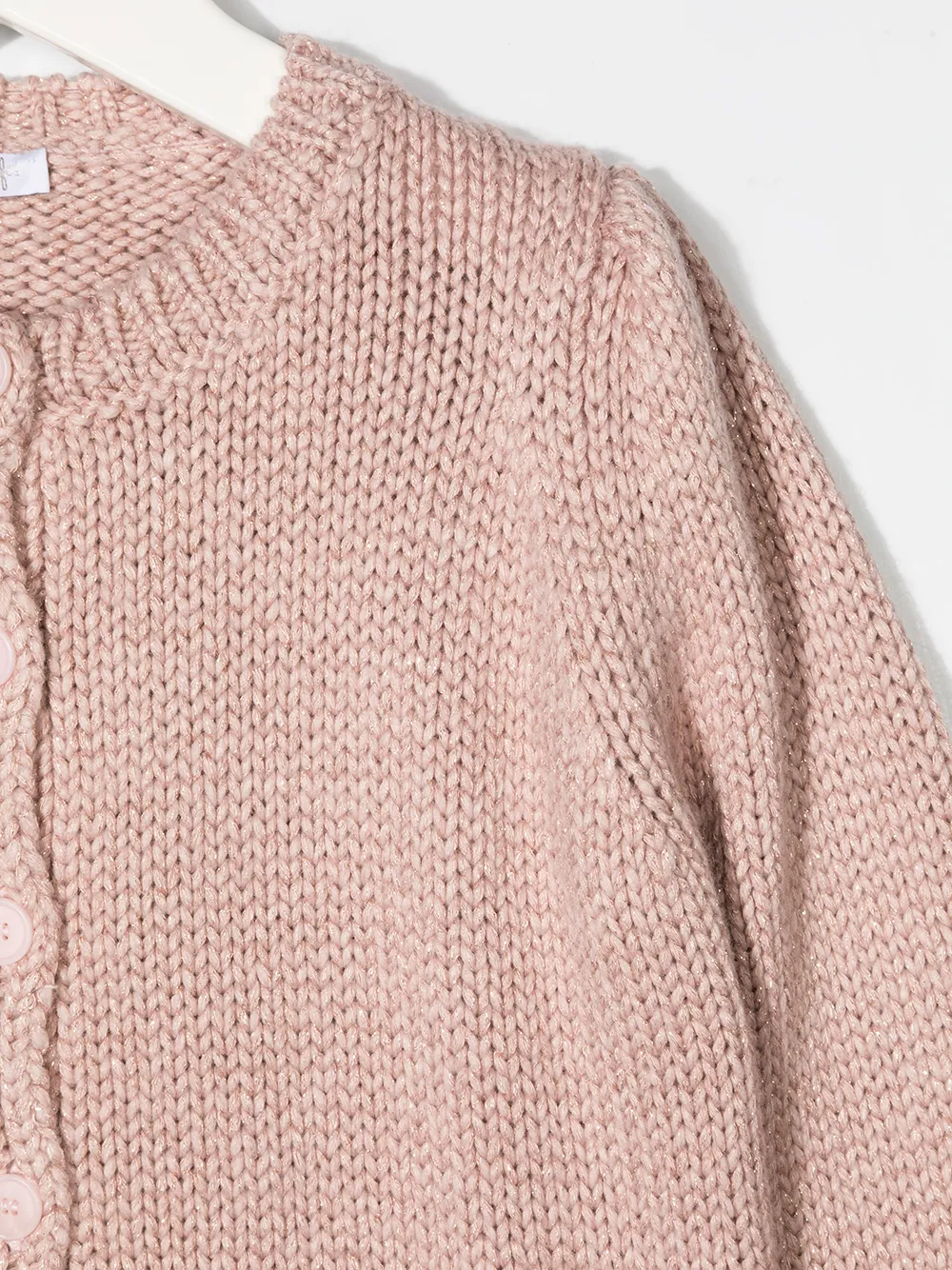  Il Gufo Cardigan à Bords Nervurés - Rose 