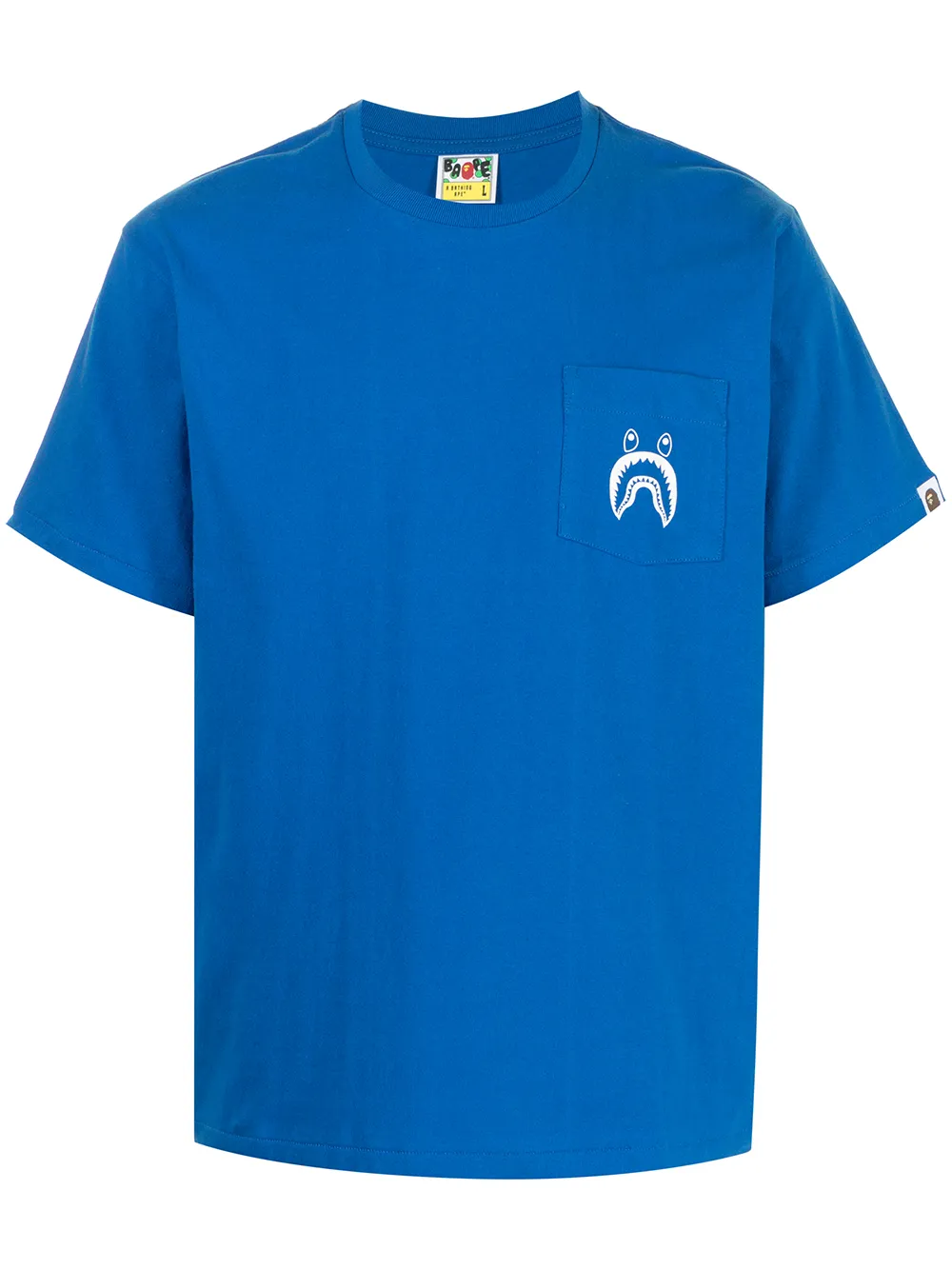 

A BATHING APE® shark-print cotton T-shirt - Blue