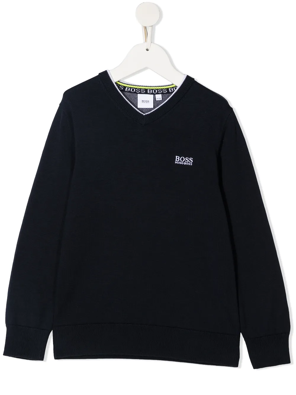 BOSS Kidswear джемпер с V-образным вырезом и логотипом