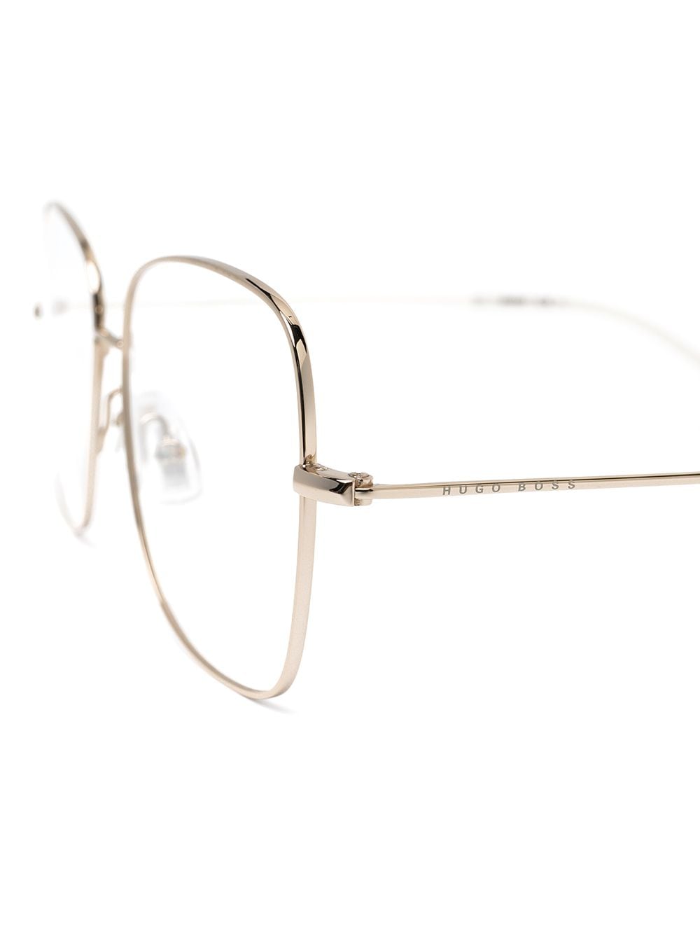 Shop Hugo Boss Oversize Glass Frames In Gold