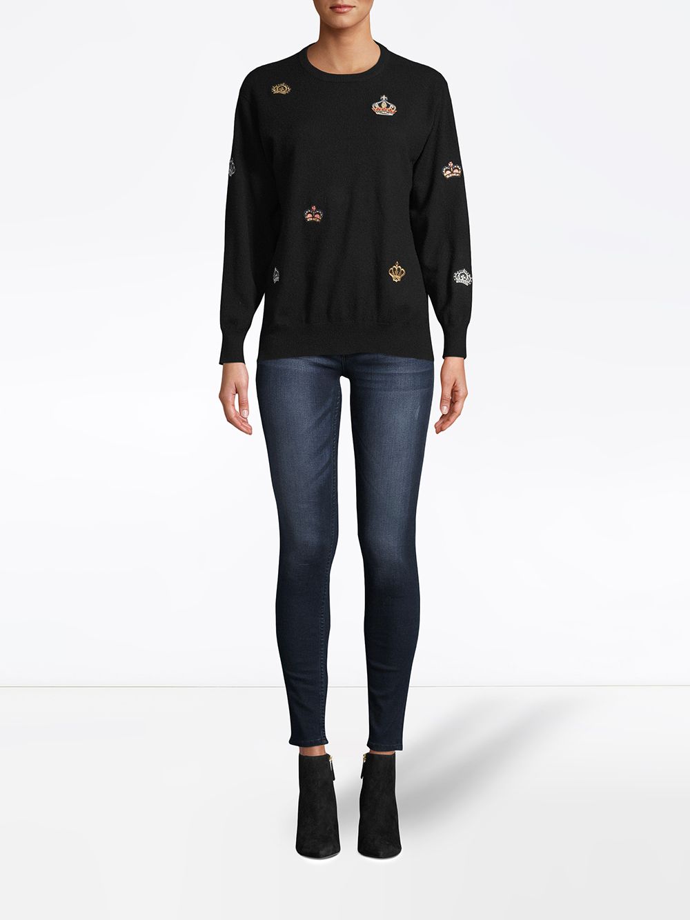 фото Nicole miller crown-patch crew-neck jumper