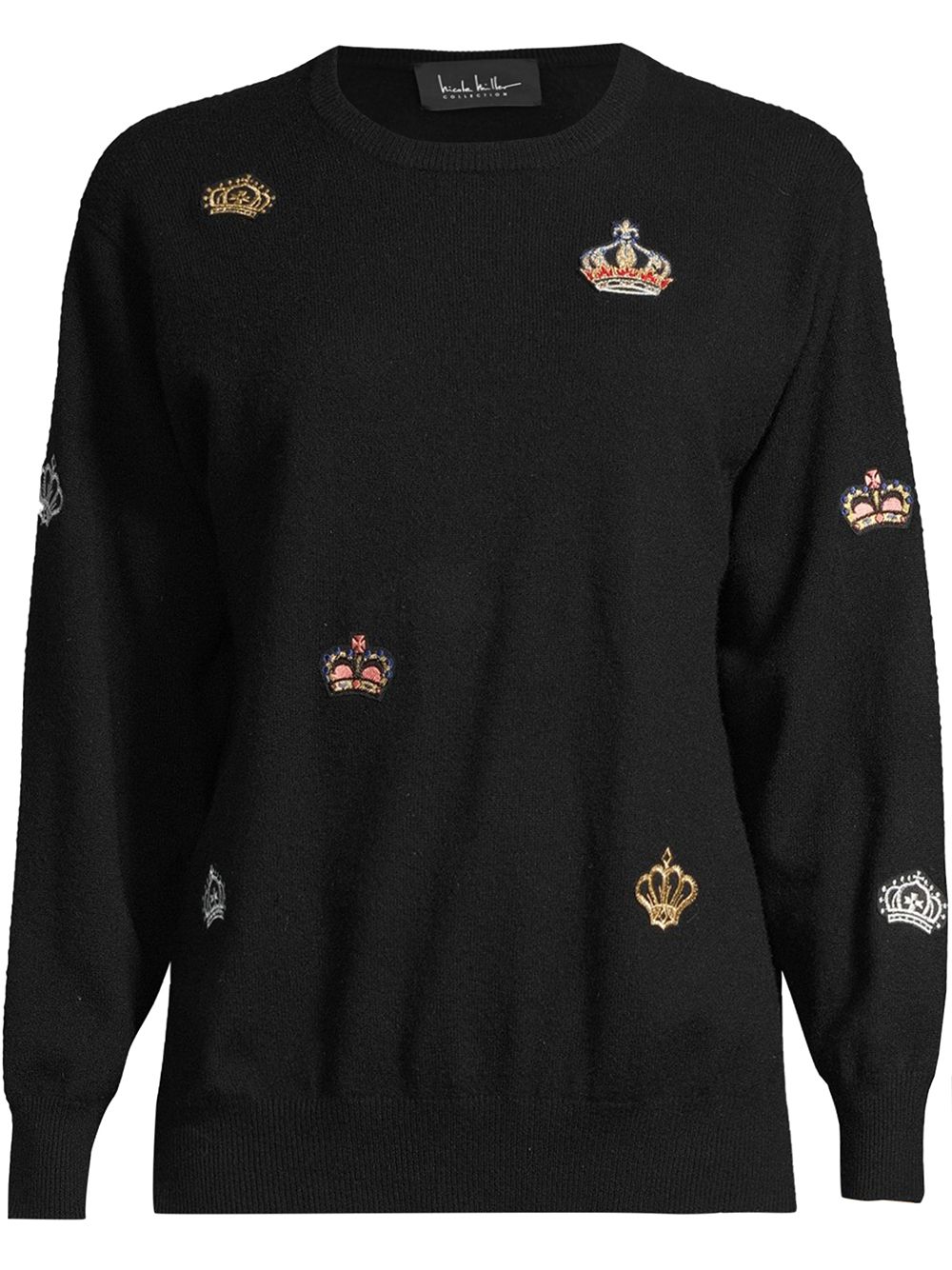 фото Nicole miller crown-patch crew-neck jumper