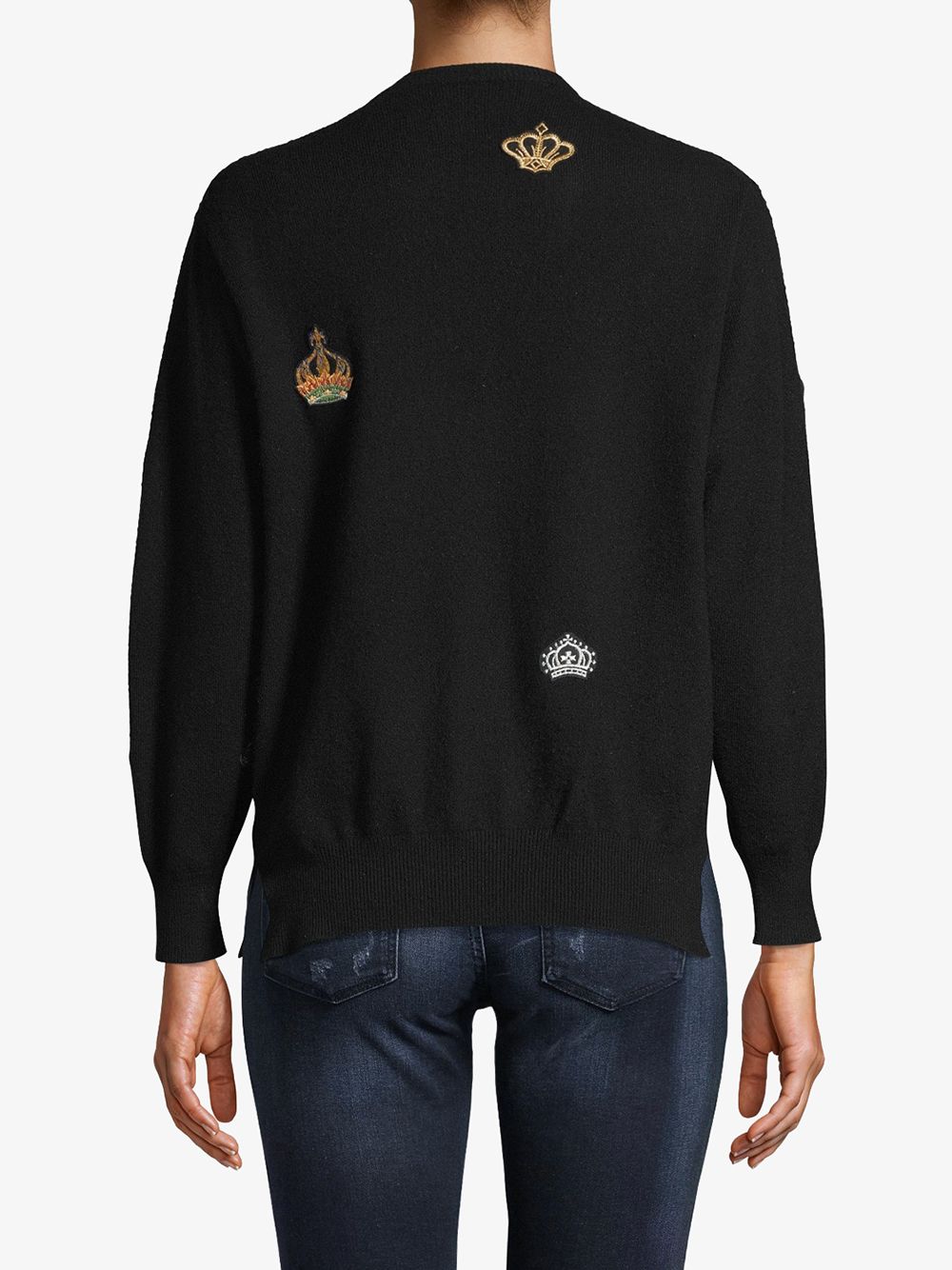 фото Nicole miller crown-patch crew-neck jumper