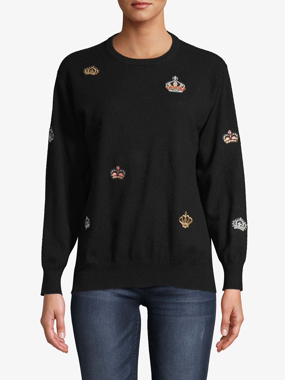 фото Nicole miller crown-patch crew-neck jumper