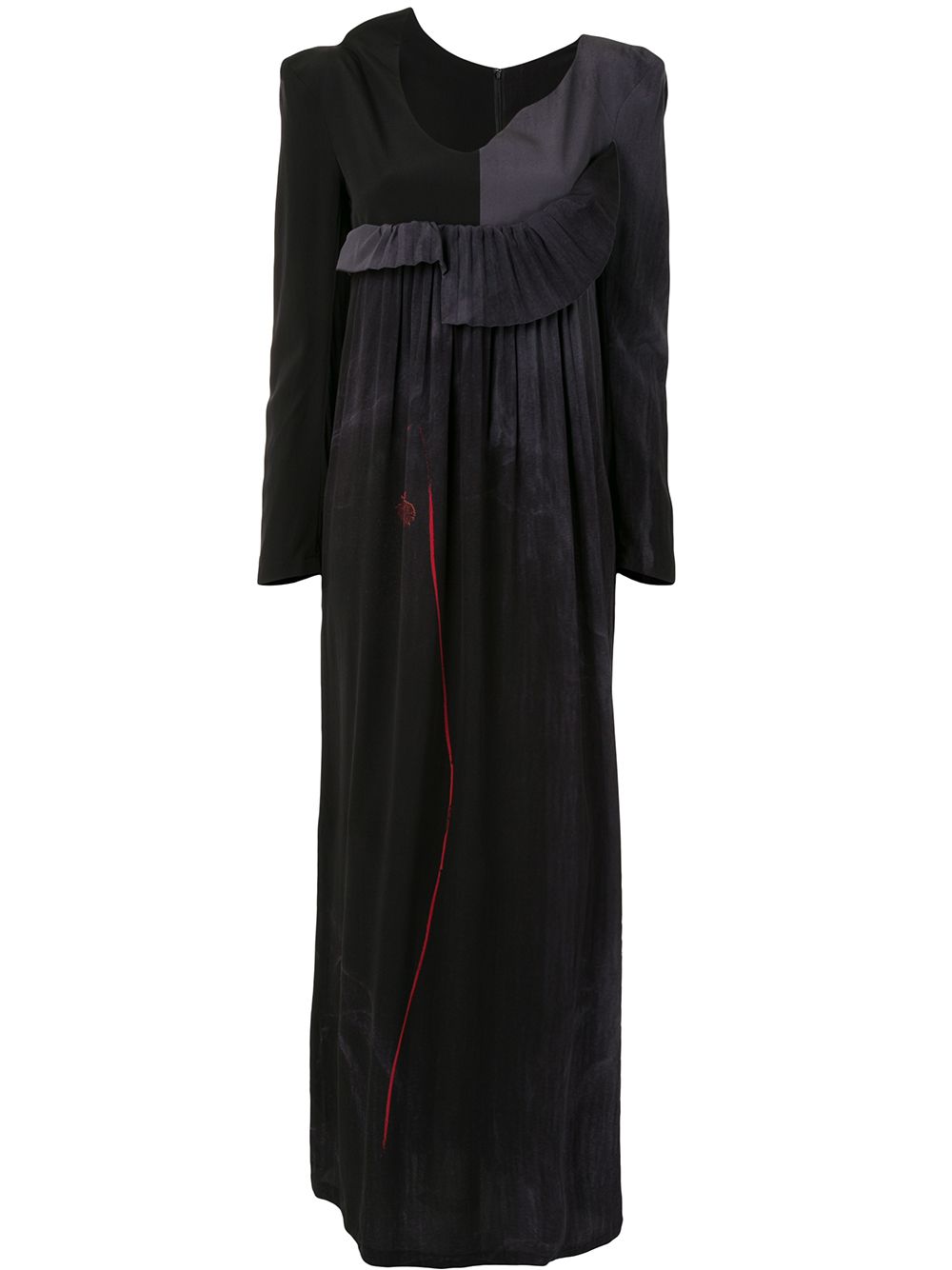 

Yohji Yamamoto two-tone silk maxi dress - Grey