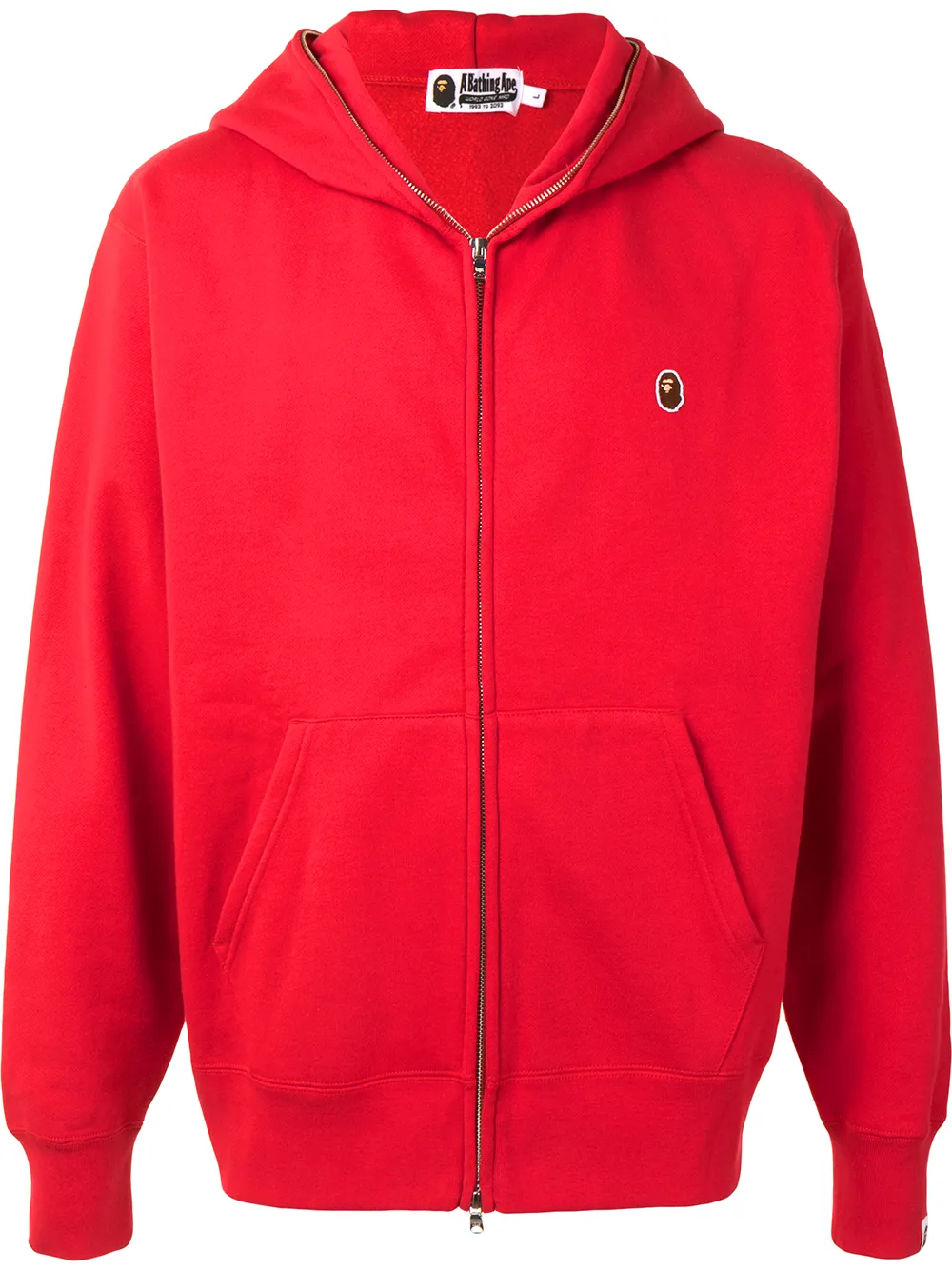 

A BATHING APE® ape patch zipped hoodie - Red