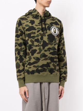 Camo logo print hoodie展示图