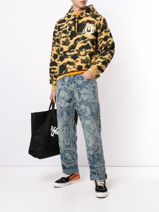 Camo logo print hoodie展示图