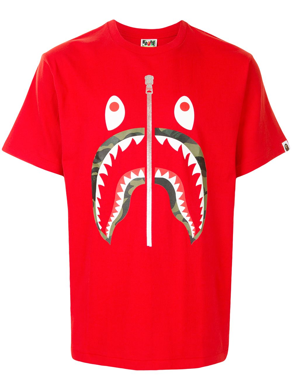 фото A bathing ape® футболка camo shark с короткими рукавами