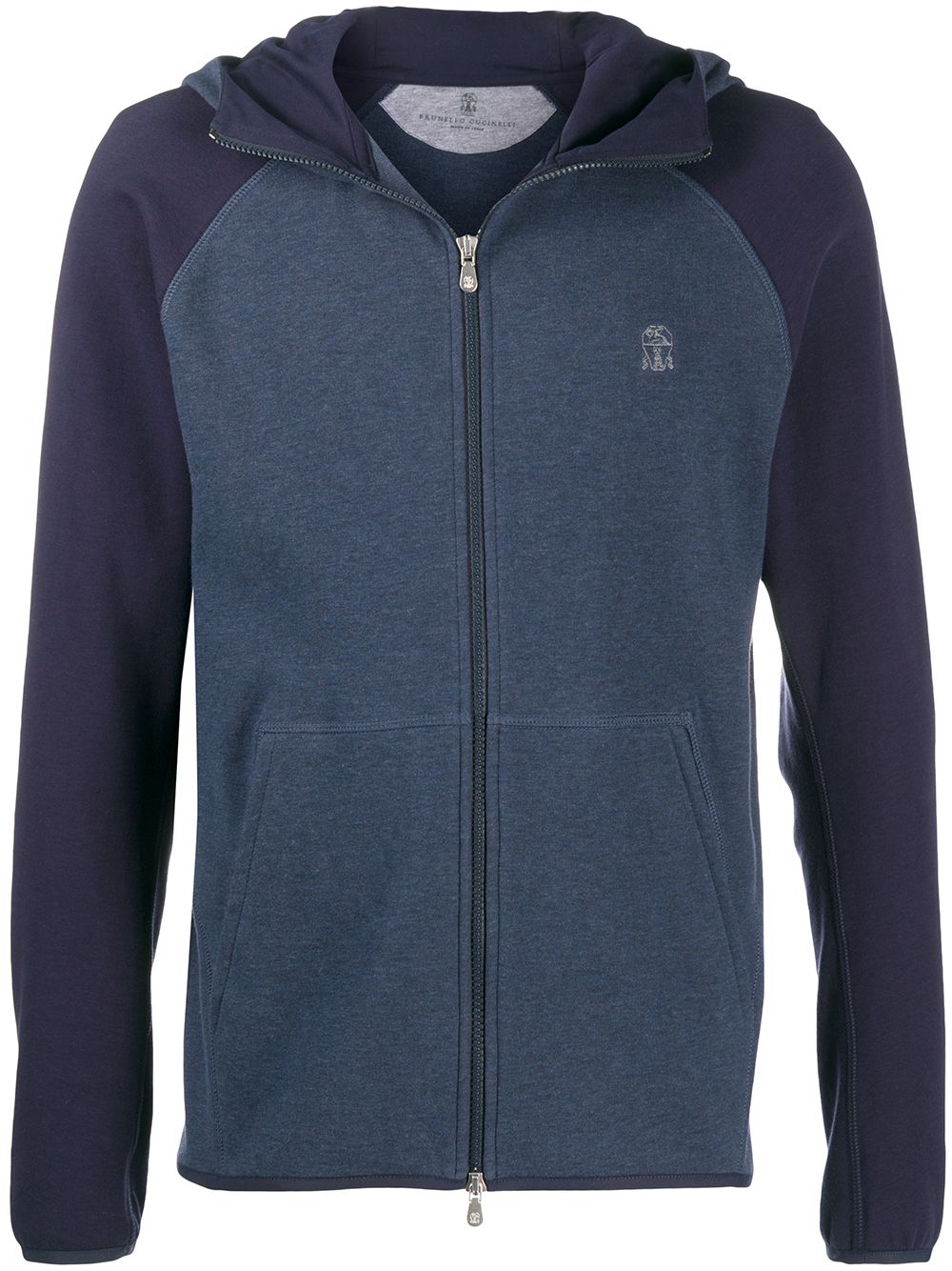 

Brunello Cucinelli sudadera con capucha y logo bordado - Azul