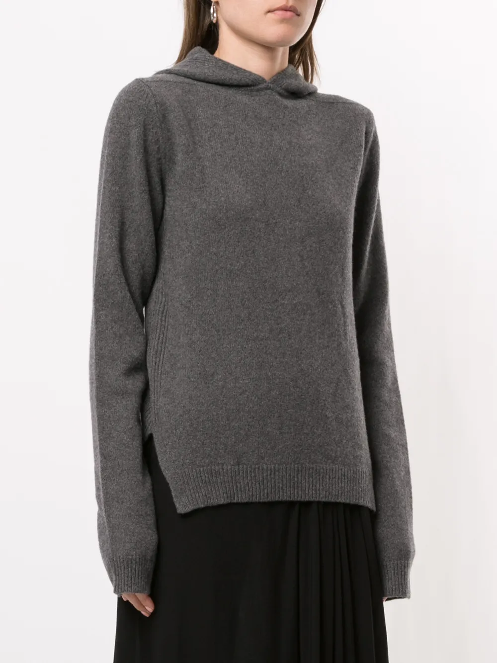 Rick Owens Hoodie met zijsplit Grijs