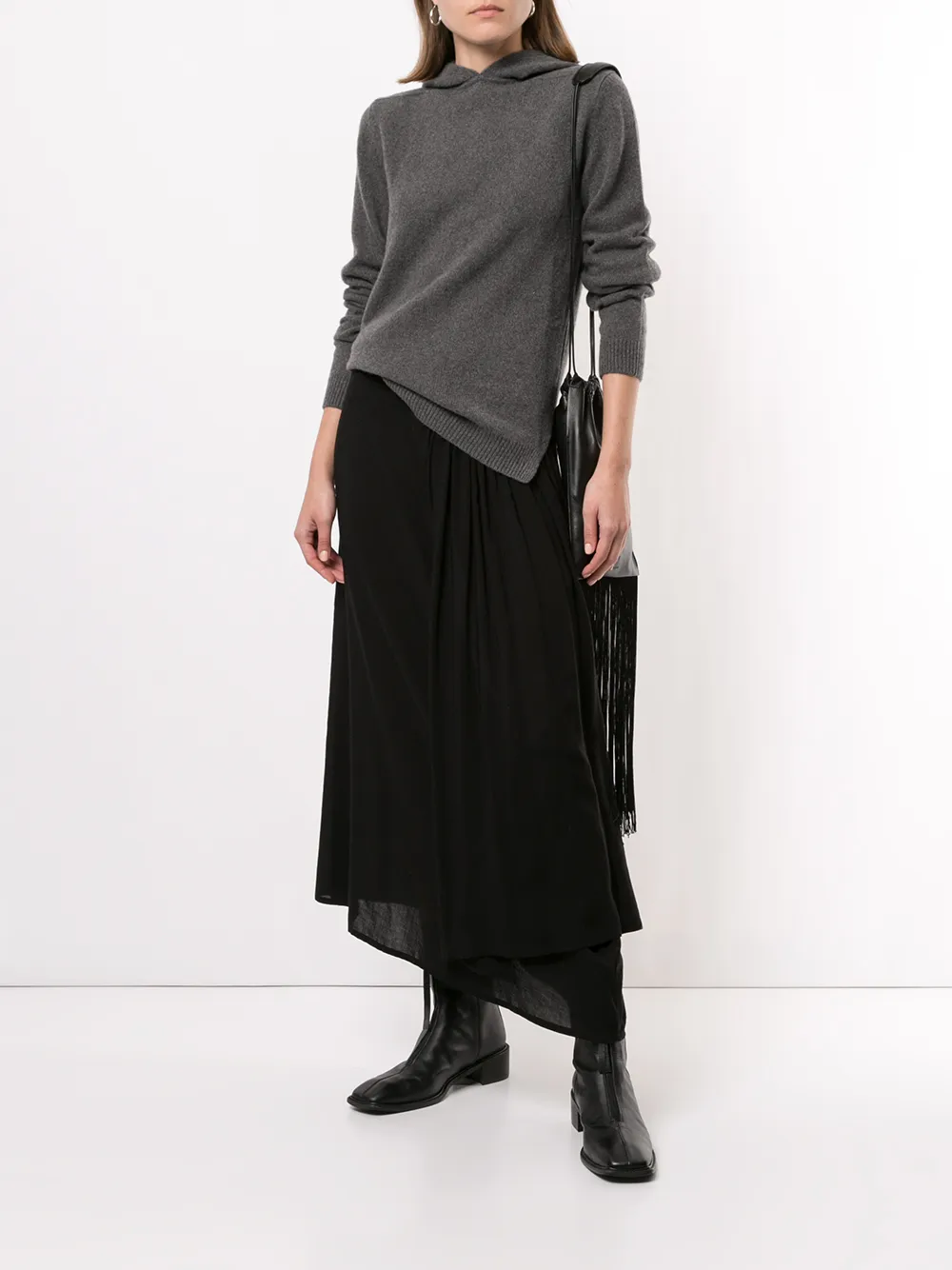 Rick Owens Hoodie met zijsplit - Grijs