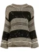 Image 1 of Brunello Cucinelli sequin-stripe oversized sweater