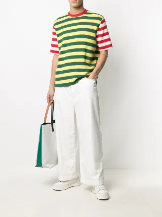 stripe print T-shirt展示图